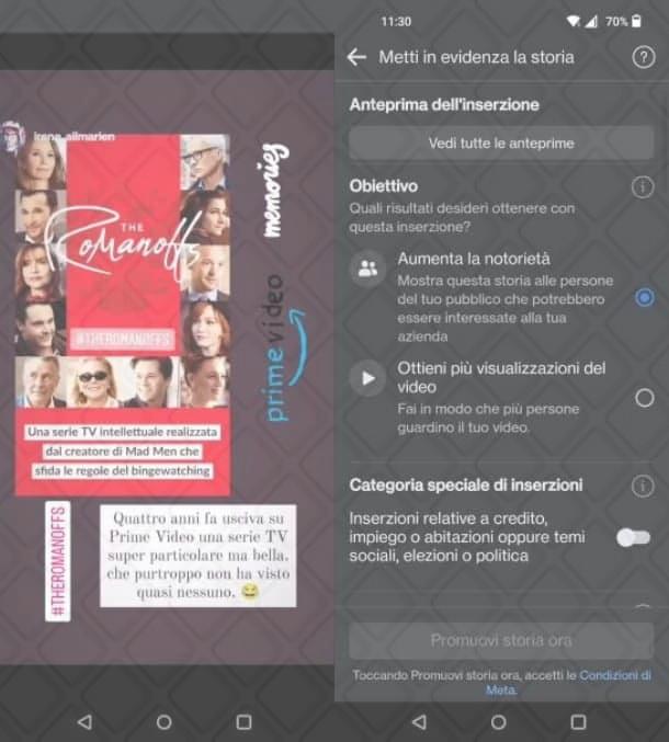 Come sponsorizzare storie su Instagram tramite Facebook