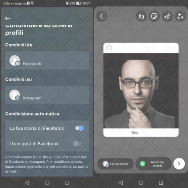 Condividere post Instagram nelle storie Facebook