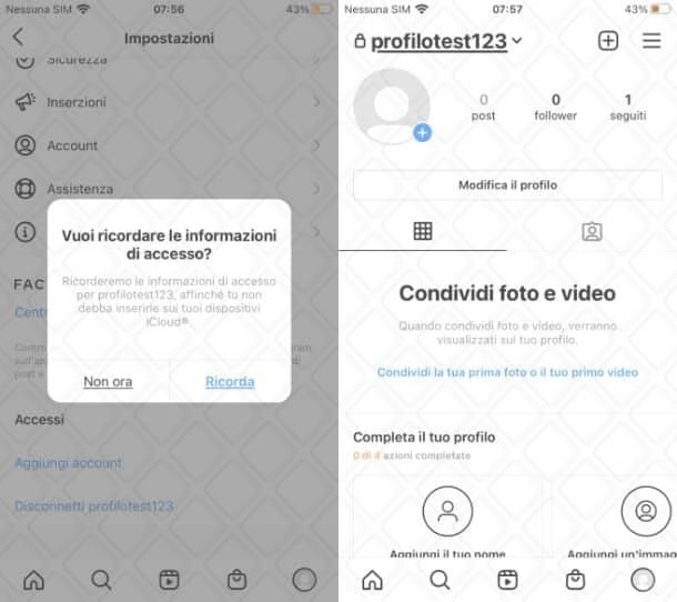 Come accedere a Instagram automaticamente senza password