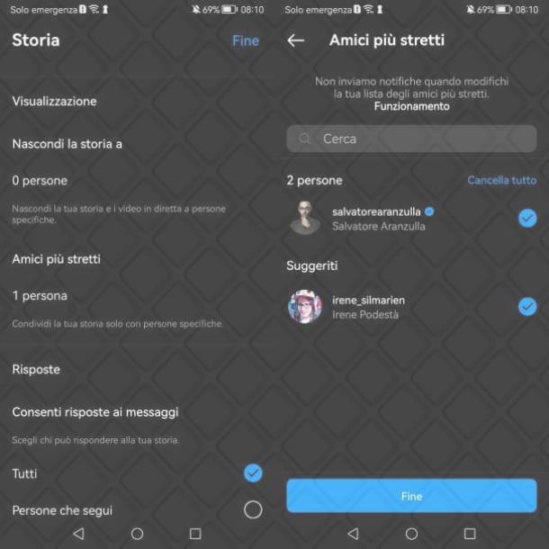 Come inserire gli amici stretti su Instagram