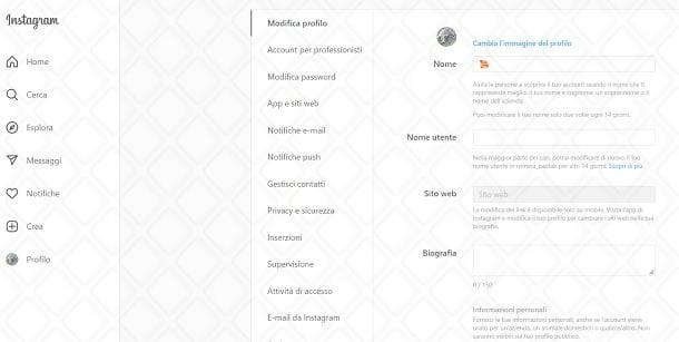 Profilo Instagram Web