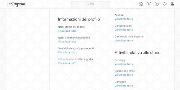 Visualizzare vecchi link bio Instagram