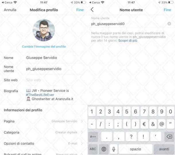 Come modificare nome su Instagram da iPhone