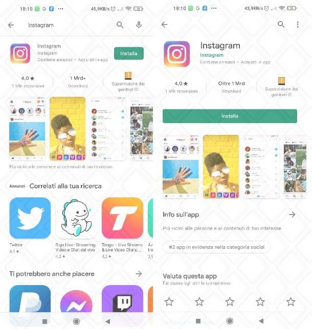 Scaricare Instagram Android