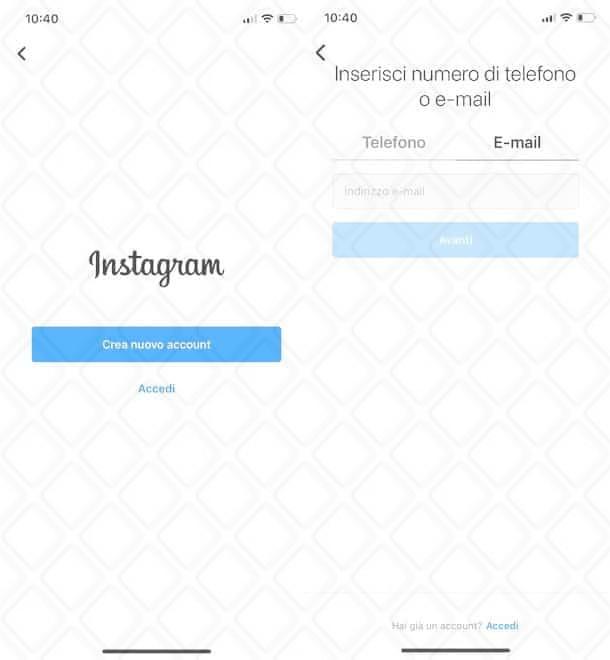 Come registrarsi e accedere a Instagram