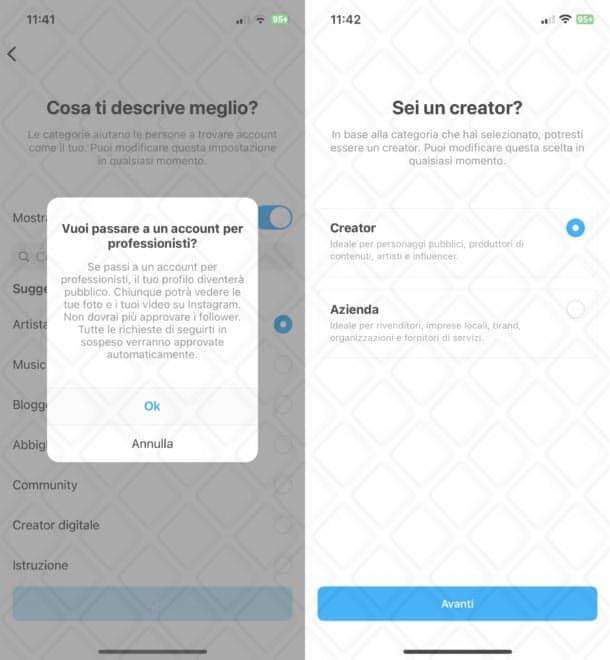 Guida per convertire il tuo profilo in un account aziendale o creator su Instagram