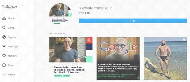 Monitoraggio Hashtag Instagram