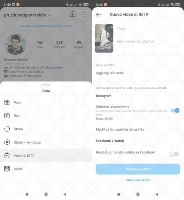 Come caricare i video su IGTV