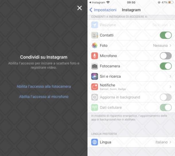 Instagram autorizzazione iOS