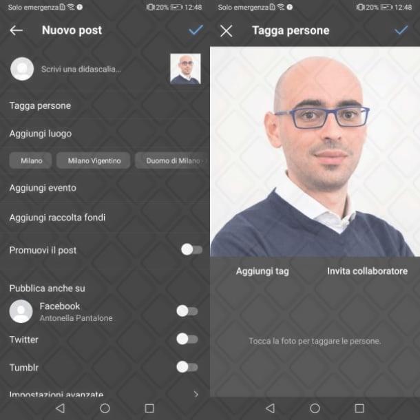 Come condividere post su Instagram Android