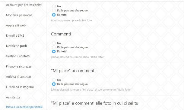 Notifiche Instagram PC