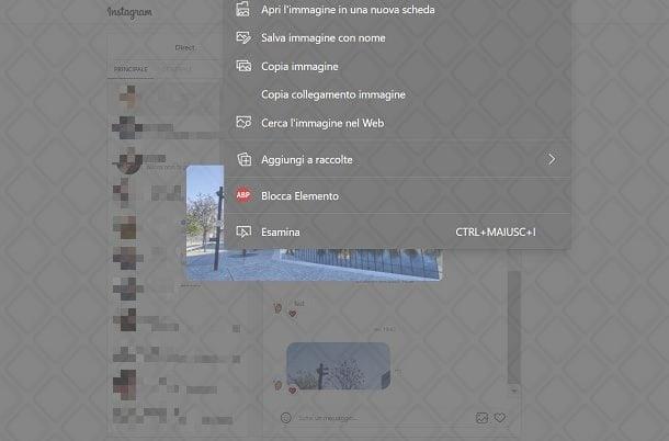 Instagram salvare immagine Pc