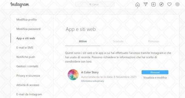 App autorizzate Instagram