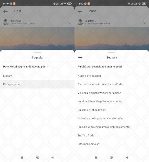 Segnalare su Instagram contenuti inappropriati