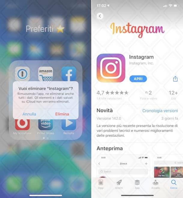 Reinstallazione di Instagram su Android