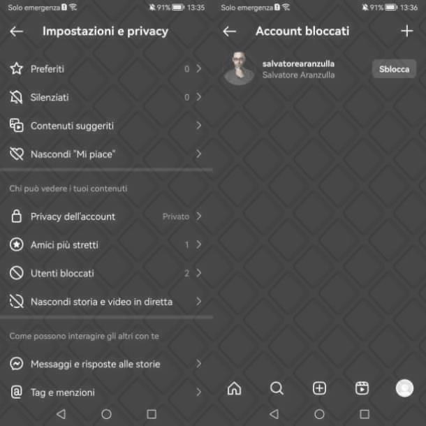 Come vedere le persone bloccate su Instagram