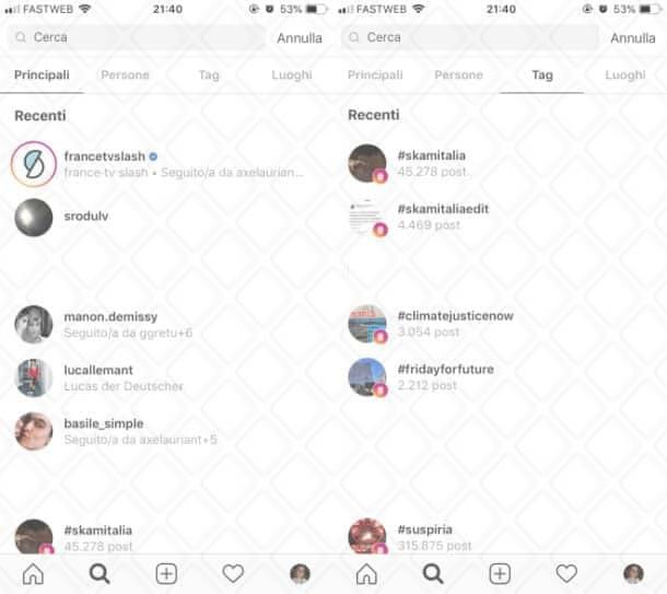 Come vedere la cronologia delle ricerche su Instagram