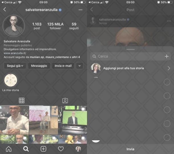 Come condividere foto di altri su Instagram stories