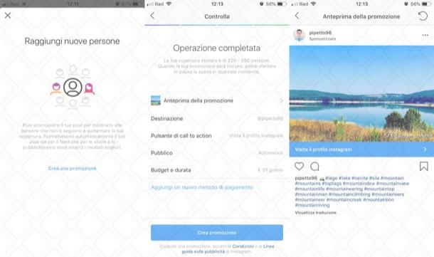 Sponsorizzare una foto su Instagram