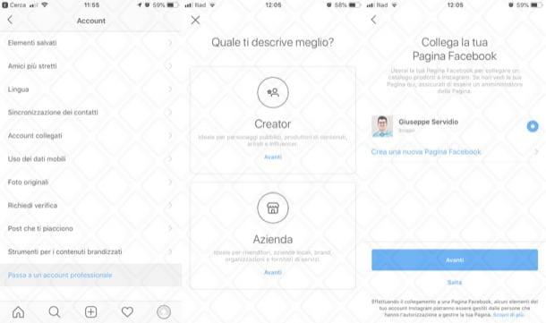 Crea un profilo professionale su Instagram