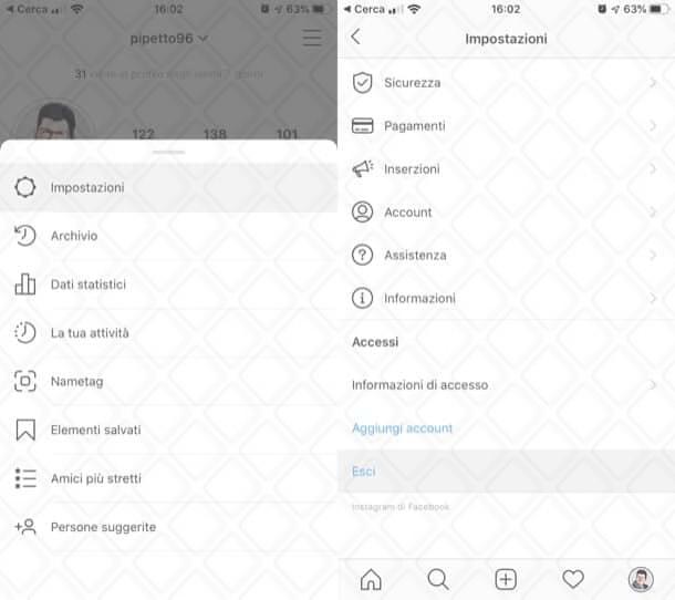 Come uscire da Instagram su Android e iPhone