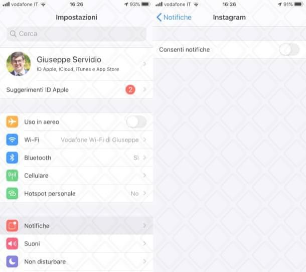 Come disattivare le notifiche di Instagram su iOS