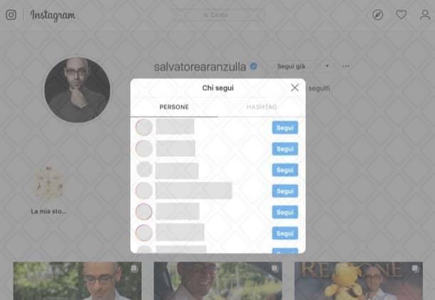 Come vedere chi segue un profilo Instagram dal browser