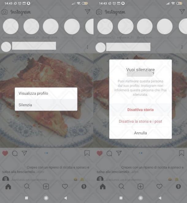 Disattivare storie Instagram su Android