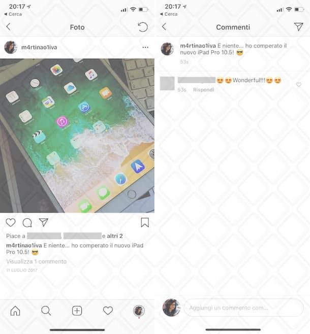 Commenti Instagram app