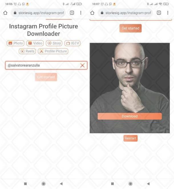 Come salvare le immagini del profilo Instagram