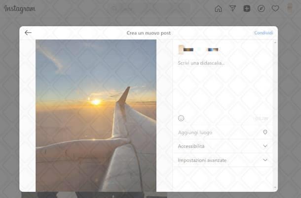 Come scrivere su Instagram nei post da PC