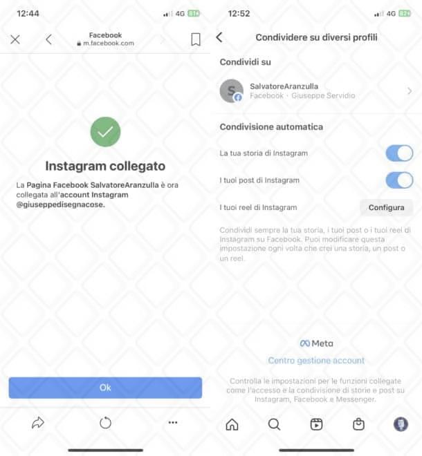 Collegare Instagram a Facebook