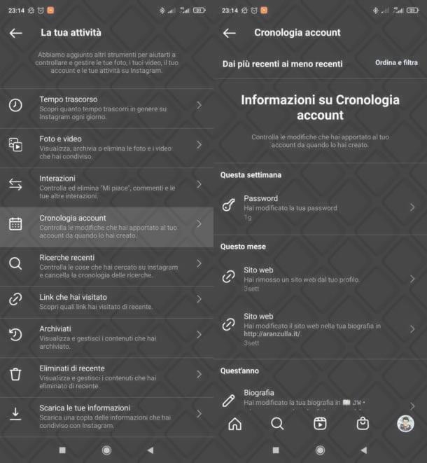 Come vedere le mie attività su Instagram