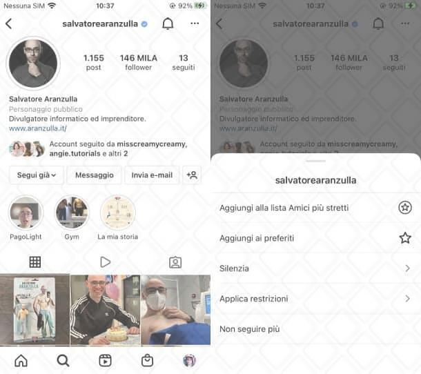 Come aggiungere persone ai preferiti su Instagram