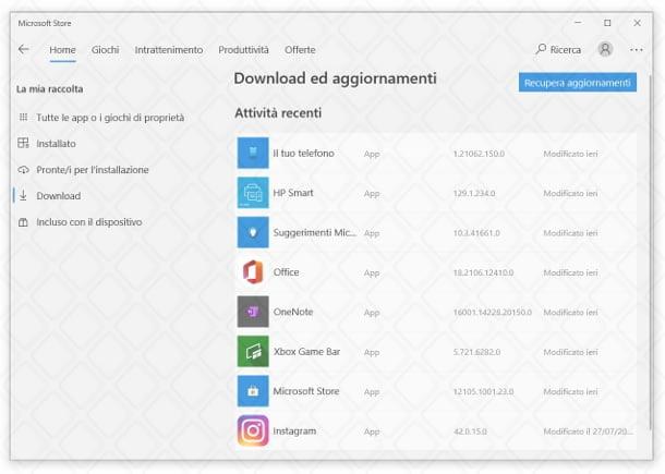 Aggiornare l'app di Instagram sul computer