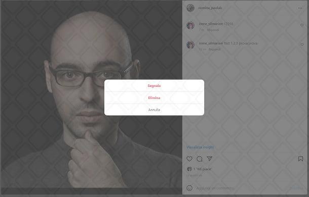 Commento Instagram su PC