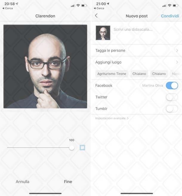 Come condividere foto su Instagram con bordo bianco