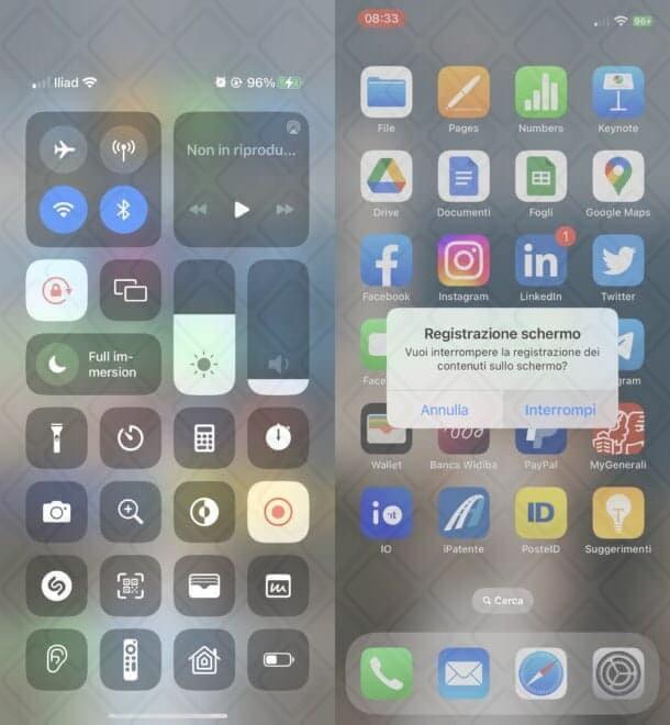Registrazione schermo iPhone