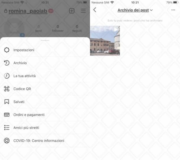 Come funziona l'archivio Post di Instagram