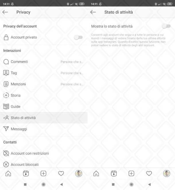Come nascondere lo stato online su Instagram da Android