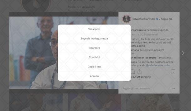 Come copiare il link di Instagram post