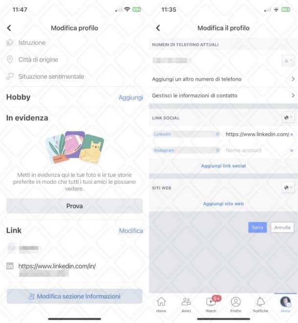 Come mettere il link di Instagram nelle informazioni di Facebook