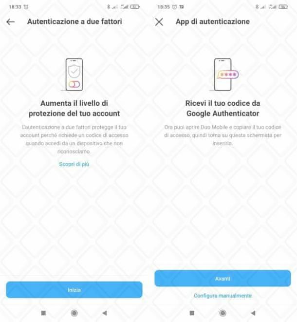 Attivare autenticazione a due fattori Instagram