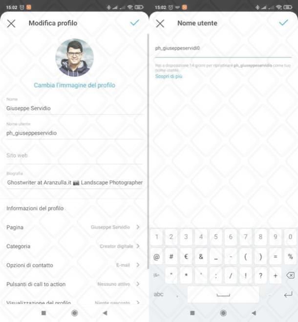 Cambiare nome su Instagram