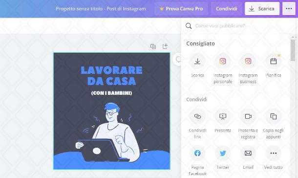 Esportazione Instagram di Canva online