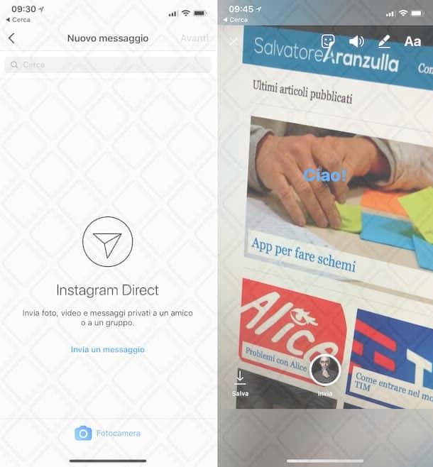 Condividere video su Instagram tramite Direct