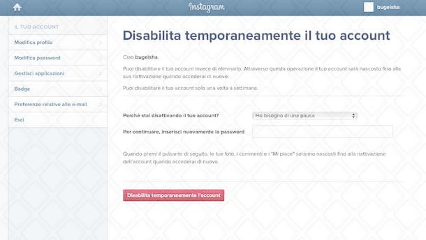 Guida alla cancellazione dell'account Instagram