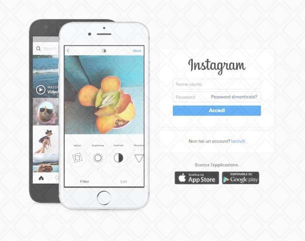 Instagram registrazione Web