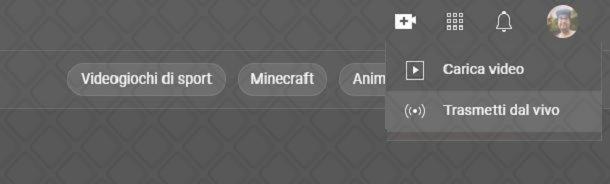 Come abilitare la funzione Live su YouTube