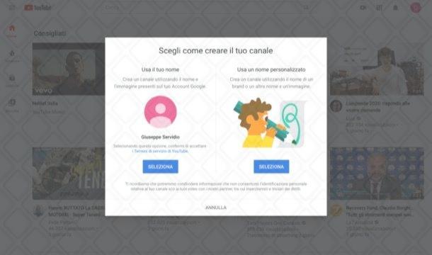 Guida per creare un canale YouTube da computer